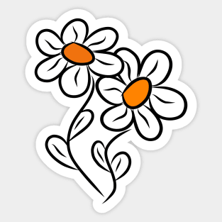 daisies in bloom, daisy flower blossoms garden Sticker